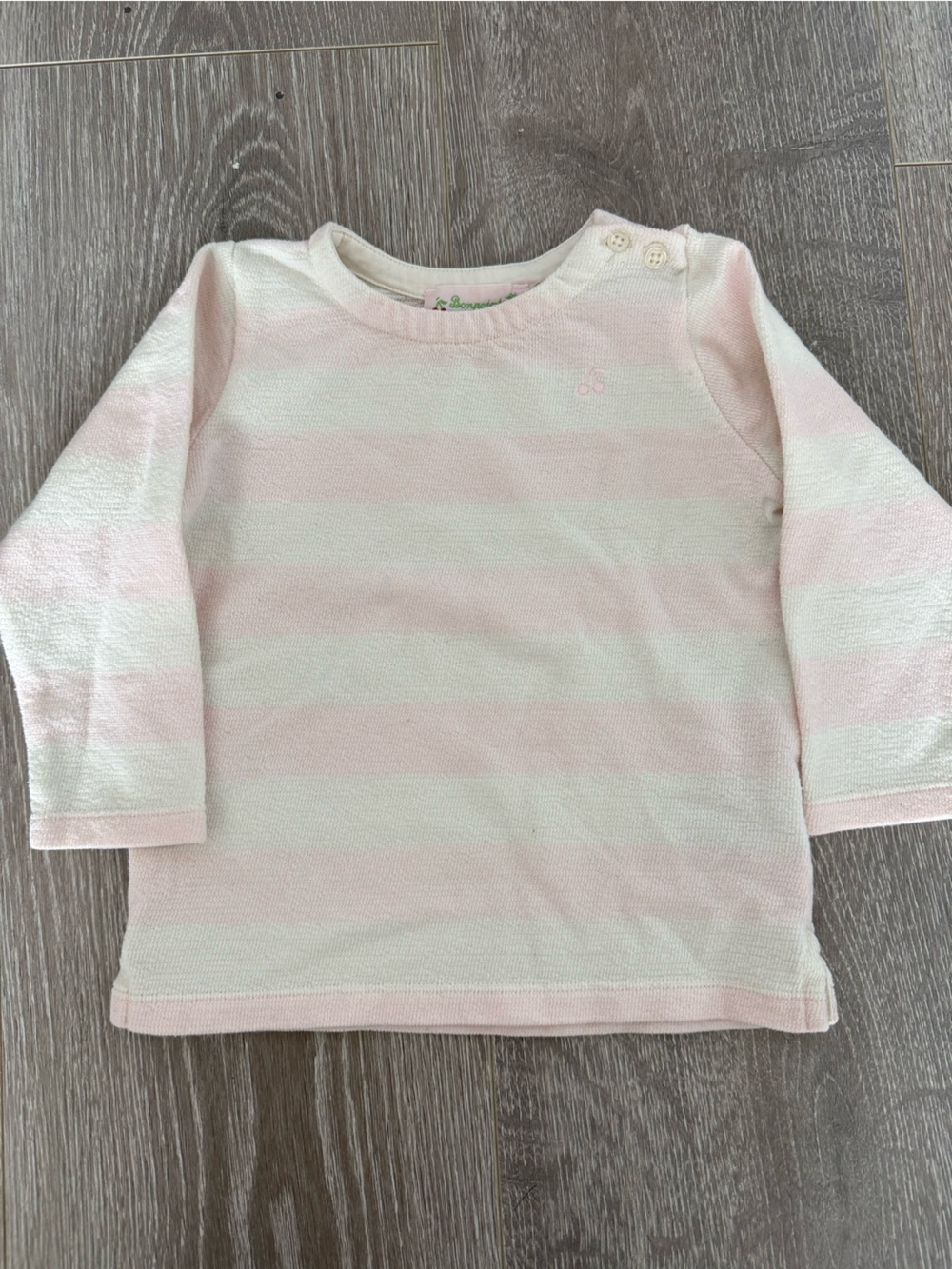 Bonpoint Pink & White Striped Long-Sleeve Tee
